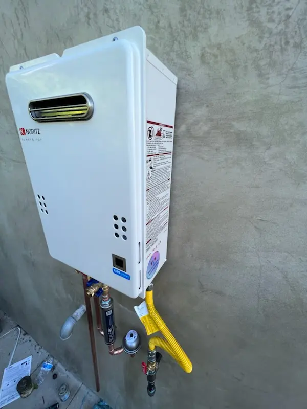 Tankless water heater installation for Sweet Farms homes